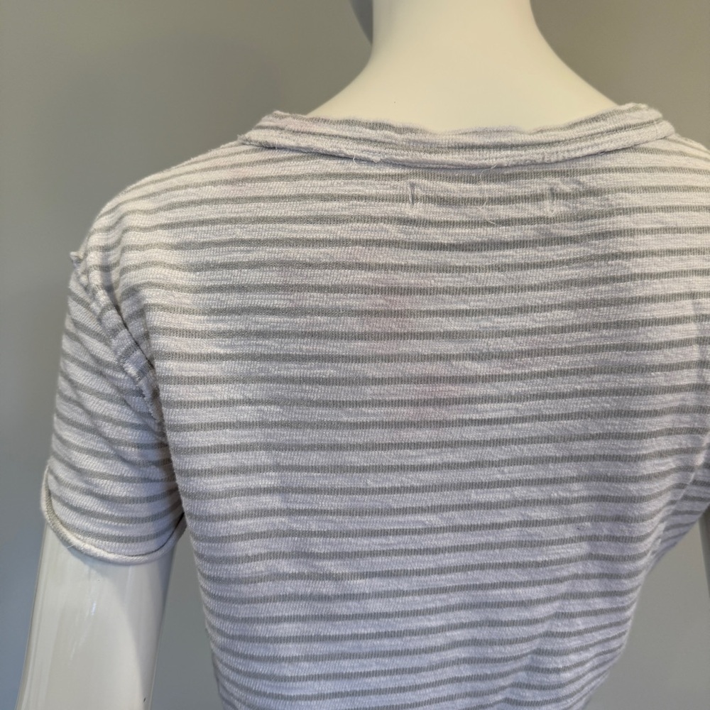 Free People We The Free Striped Sabrina Short Sleeve Cropped Top - Picture 7 of 9